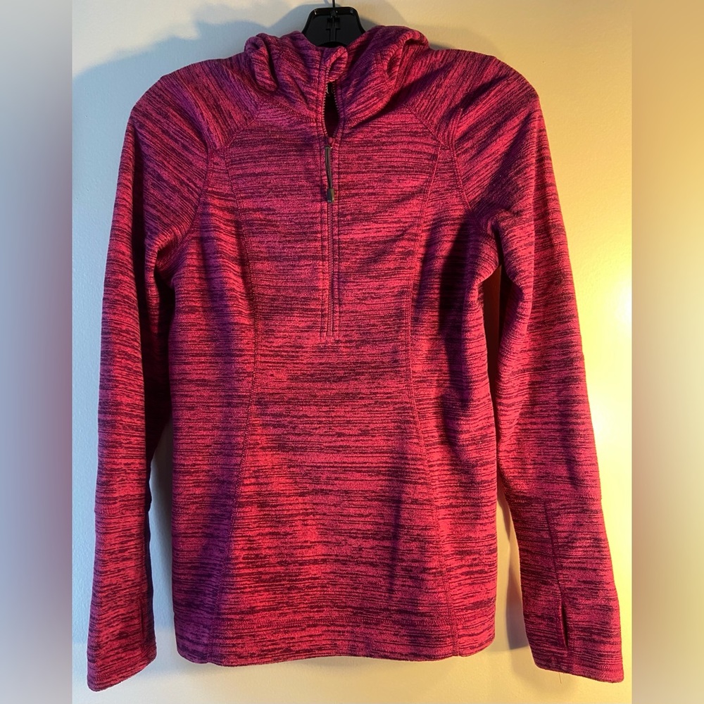 Zella 1/4 to 1/2 zip pink fleece hoodie Sz S. EUC